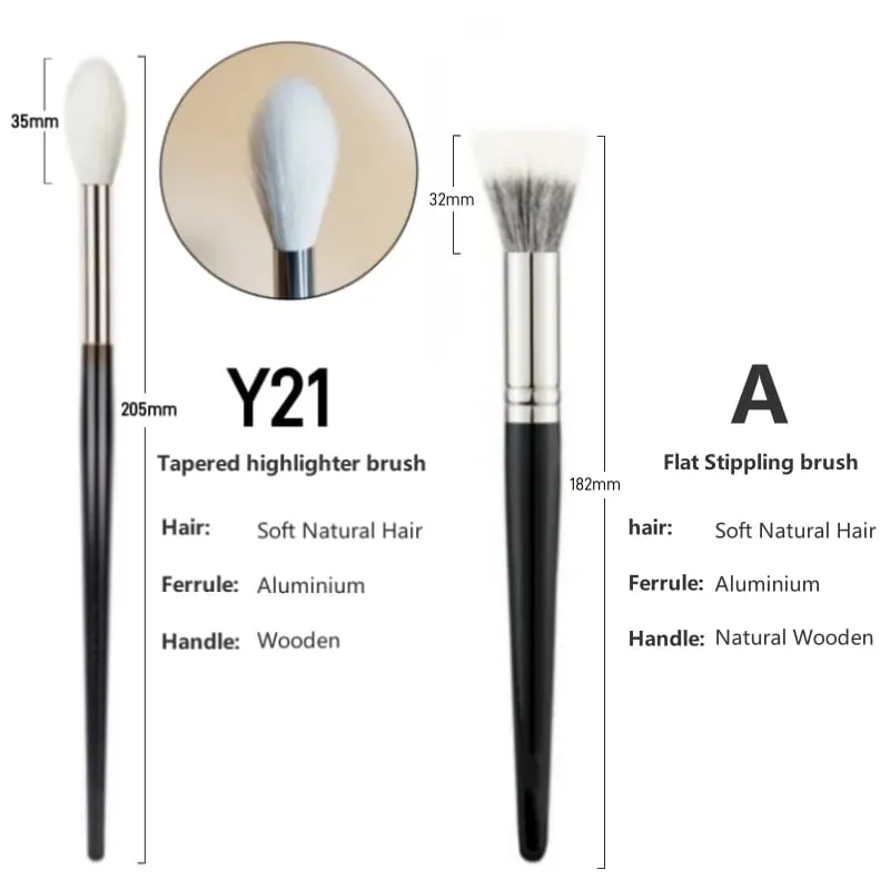 Tapered Highlighter Makeup Brushes Natural Goat Hair High Quality Face Blender Contour Make Up Brush Tools