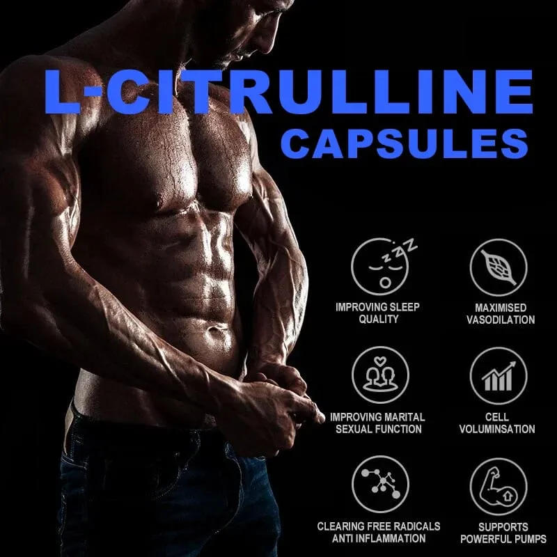 Premium L-Citrulline Capsules with High-potency Citrulline Gelatin Support Vessel Health Boost Workout Hasten Muscle Repair