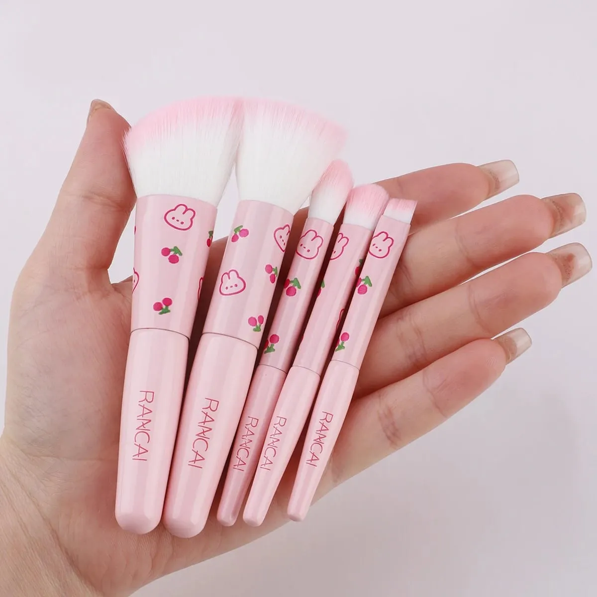 5-delige schattige compacte make-upborstelset met etui Premium borstel voor onberispelijke foundation Blush oogschaduwtoepassing Beauty Tools