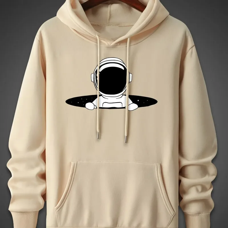 2025 ใหม่ฤดูหนาวผู้ชายสบายๆหลวมขนแกะความอบอุ่นHooded Sweatshirtแฟชั่นอินเทรนด์สบายๆอเนกประสงค์Walkaround 2D Hooded