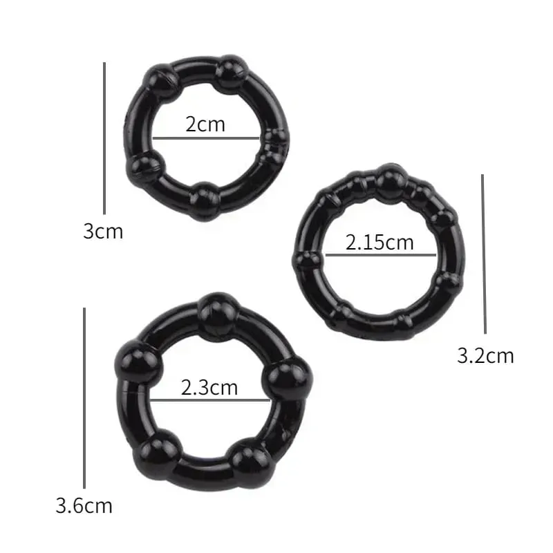 3 stücke Stretchy Bleiben Hart Perlen Cock Ring Verzögerung Ejakulation Trainer Hodensack Bindung Ball Stretcher Silikon Cockring Männer Sex Spielzeug