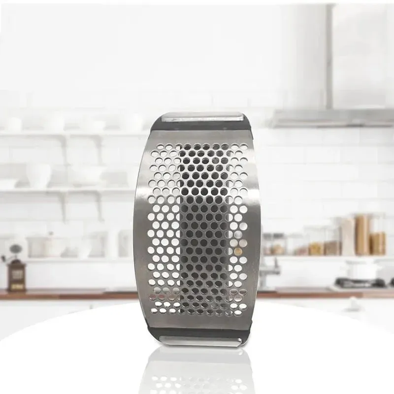 Stainless Steel Garlic Press Crusher Manual Mincer Chopping Tools Curve Fruit Vegetable Cooking Kitchen Gadgets — image 4