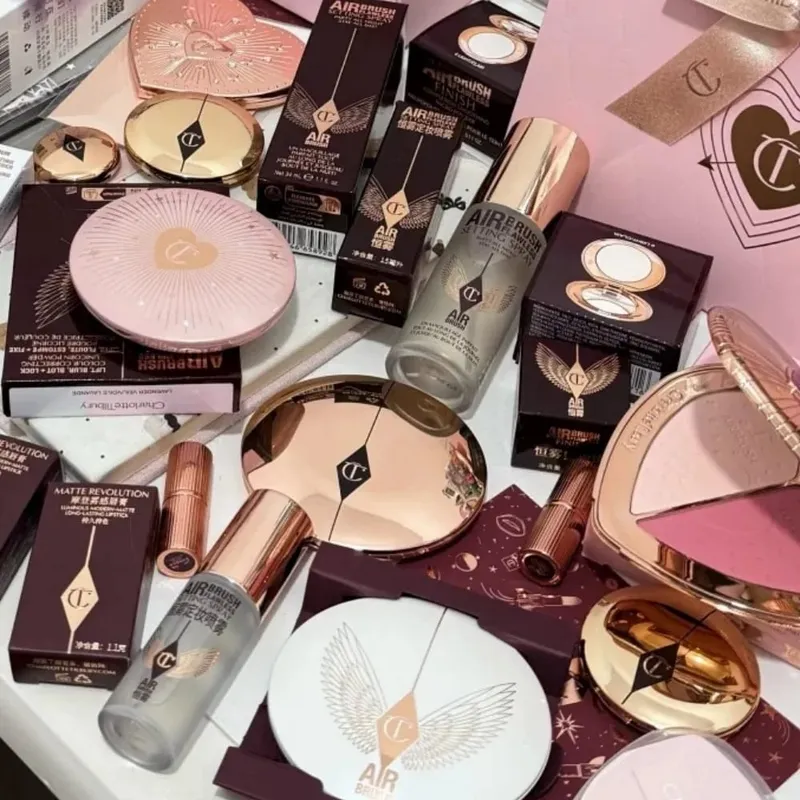 Charlotte Tilbury 100ml 34ml Setting Spray 2PC Set Matte Setting Pressed Powder Oil Control Face Repair Honey Powder Makeup Gift — image 5