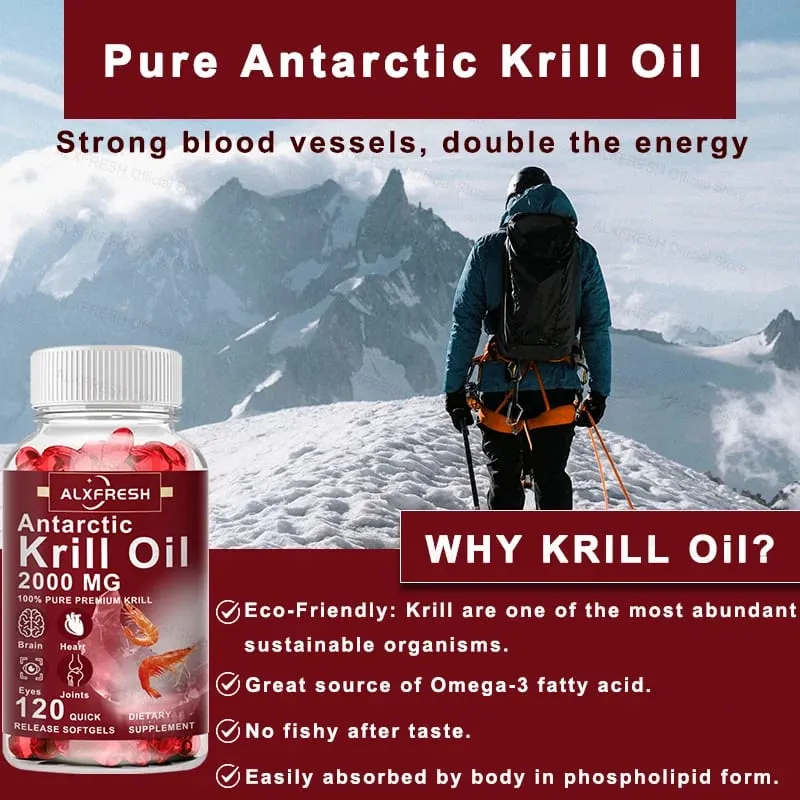 Krill Oil Capsules Improve Cholesterol Mood Antidepressant Effects Cardiovascular Protection Brain Cognitive Anti-inflammatory