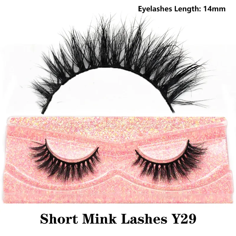 Real Mink Fluffy Short Eye Lashes Extension Wispy Soft Natural Short False Eyelashes Daily Wear Full Strip Lashes Makeup