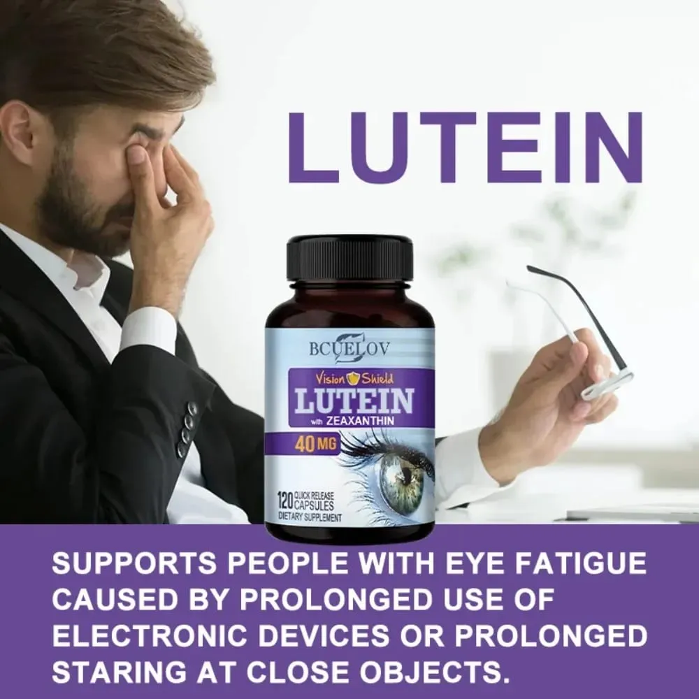 Lutein and Zeaxanthin Capsules 40mg Per Serving | Essential Eye Vitamins & Vision Health Dietary Supplement
