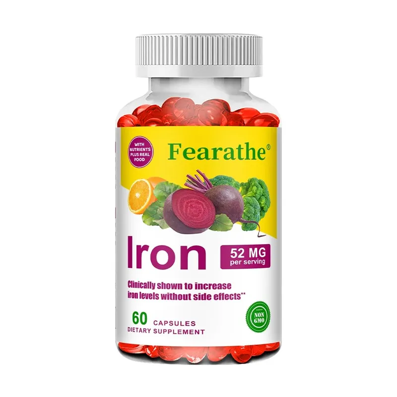 Iron and Vitamin C Supplement - Boosts Energy Focus and Immune Function Supporting Red Blood Cells Improve Immunity Non-GMO