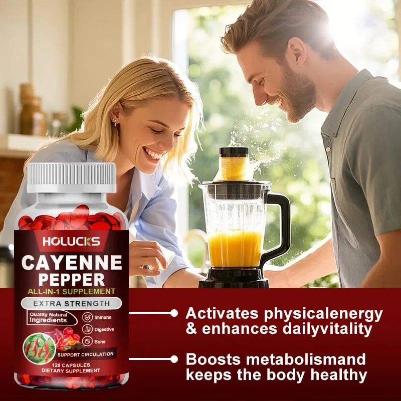 Les capsules de poivre de Cayenne soutiennent le métabolisme et la digestion Complément alimentaire végétalien sans OGM