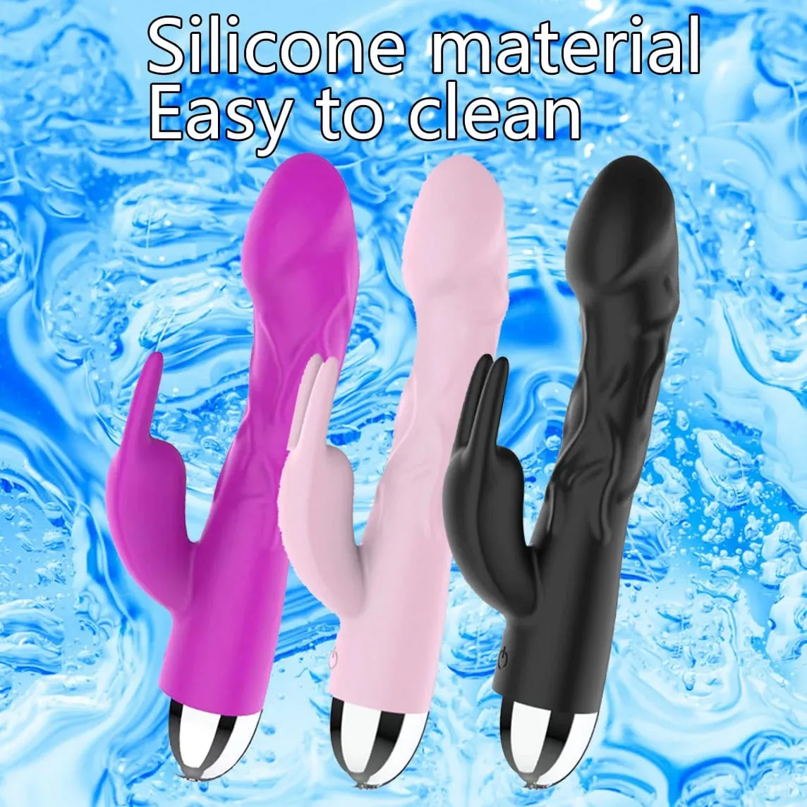 Silicone Rabbit Vibrator - Dual Stimulation G-Spot Clitoral Vibrator for Women Powerful Pleasure