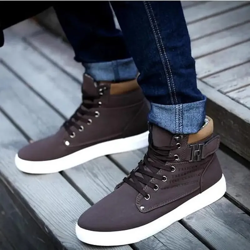 New Arrival Men's High Top Casual Shoes Spring/Autumn High Top Sneakers High Quality Retro Fashion Men Boots Zapatillas Hombre