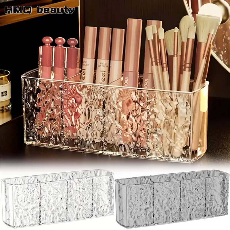 4 Holes Acrylic Cosmetic Makeup Storage Box Transparent Lipstick Brushes Eyebrow Pencil Organizer Large-Capacity Make Up Tools — image 1