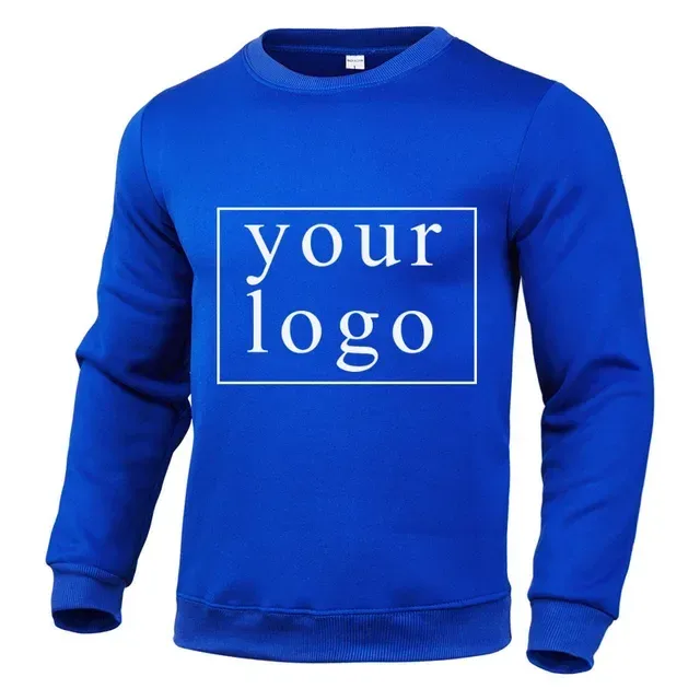 Your Own Design Brand Logo/Picture Personalized Custom Anywhere Men Women DIY Round neck long sleeved pulloverhoodie Fashion New