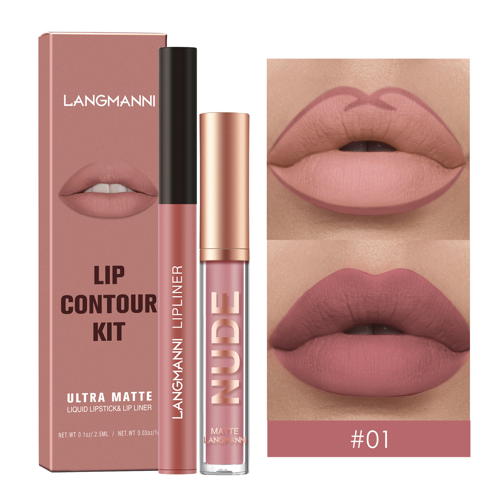 Waterproof Lasting Matte Velvet Lip Gloss Lip Liner Set 2pcs/set Lipliner Pen and Lip Gloss Combination Set Lips Contour Makeup — image 10