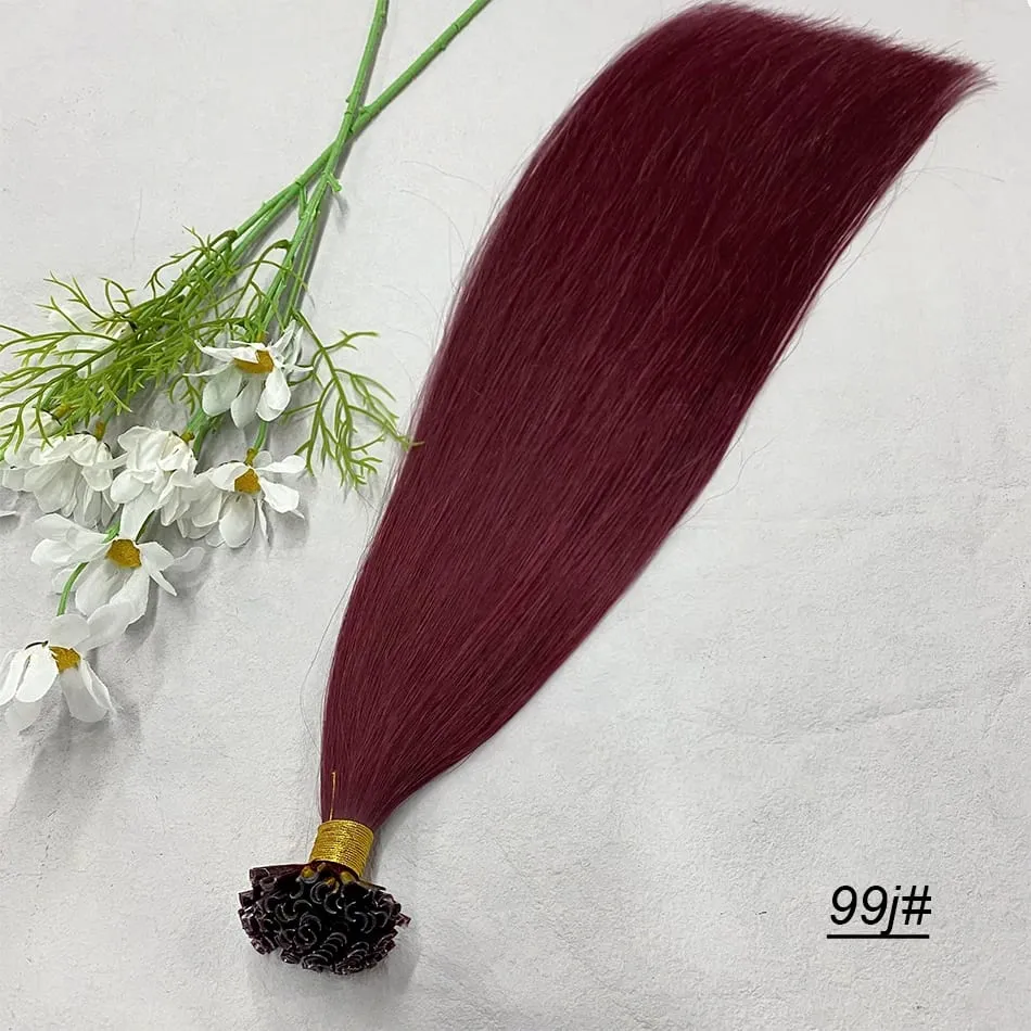 Full Shine U Tip Hair Extensions Nature Black Hair Blone 613 Color 50g Keratin Glue Beads Prebonded Remy Human Hair Extensions