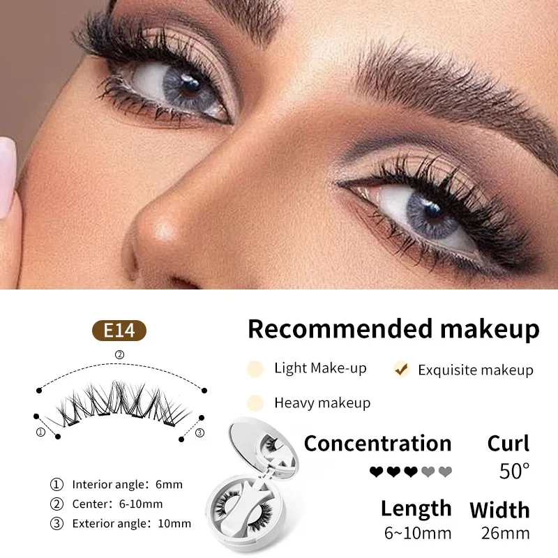 Brown Lashes 3Magnetic eyelashes integrated storage box 3D false eyelash with applicater natural thick glue-free eye lashes drop — image 9