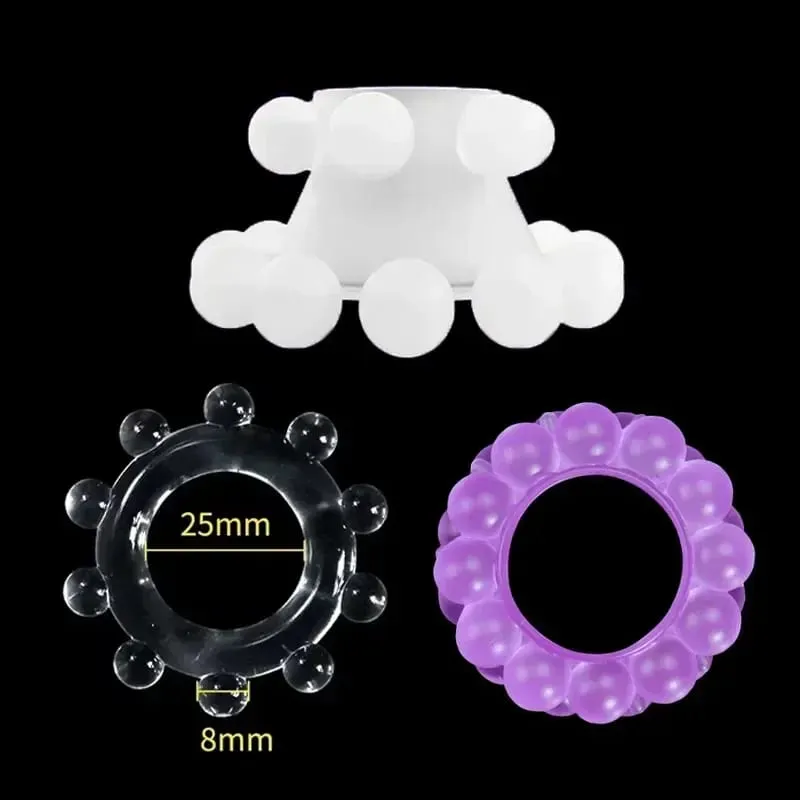 3 stücke Stretchy Bleiben Hart Perlen Cock Ring Verzögerung Ejakulation Trainer Hodensack Bindung Ball Stretcher Silikon Cockring Männer Sex Spielzeug