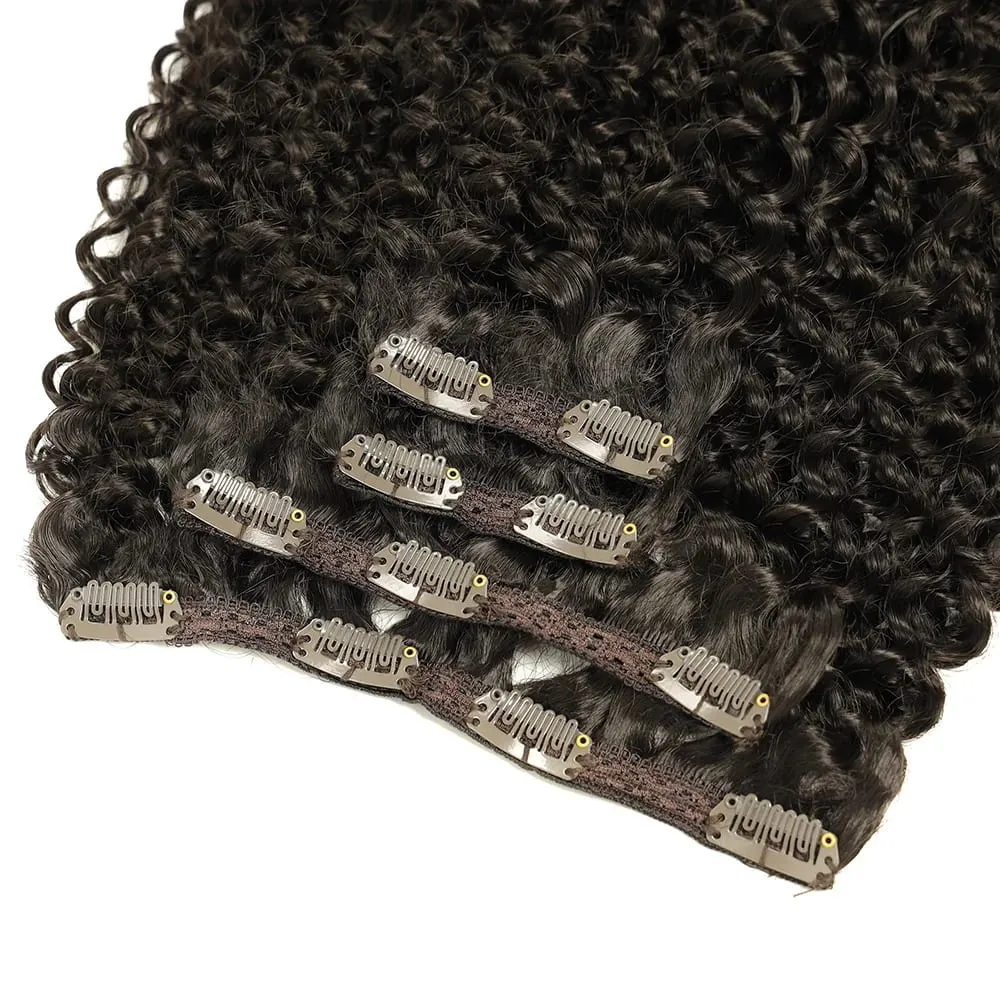Synthetic Clip In Hair Extensions Kinky Curly Hair extensions for Women 26” Super Long Corn Wave Full Head Fake Hair Pieces
