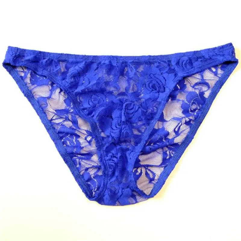 Lelaki Seksi Lace Seluar Dalam Lutsinar Perspektif Seluar Dalam Hollow Out Rose Mesh Seluar Dalam Lelaki Rendah Naik