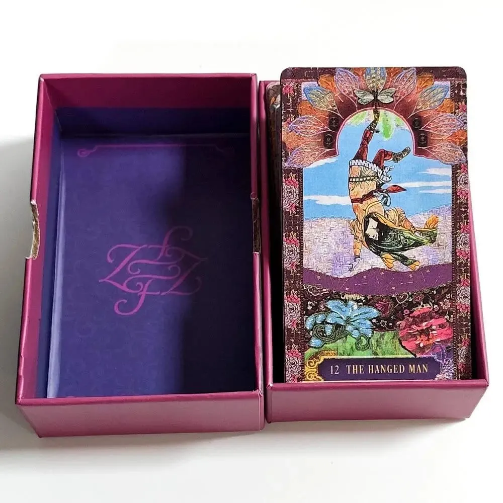 Double-embossed The Zerner-Farber Tarot Deck 78 Pcs Collage Art Tarot Cards 10.5*6cm Spiritual Divination Tool in Rigid Box