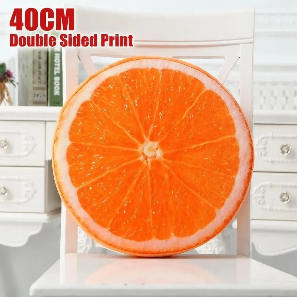 Creative Round Fruit Pillow Fruit Slice Print Simulation Throw Pillow Stuffed Inner Plush Fabric Plush Pillow Office Rest — image 8