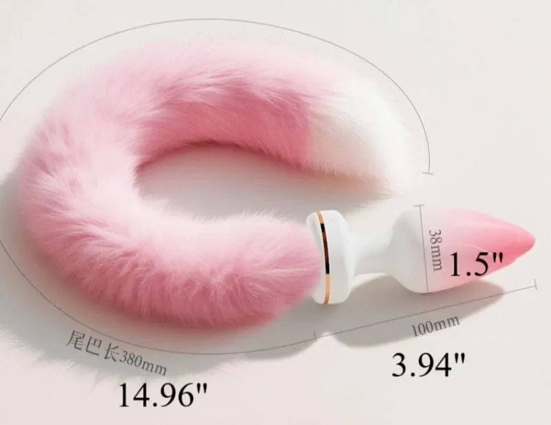 Super Fluffy Soft Fox Tail Anal Plug APP&Wireless Remote Heating Strong Vibration Silicone Adult Sex Toys for Women&Unisex 18+