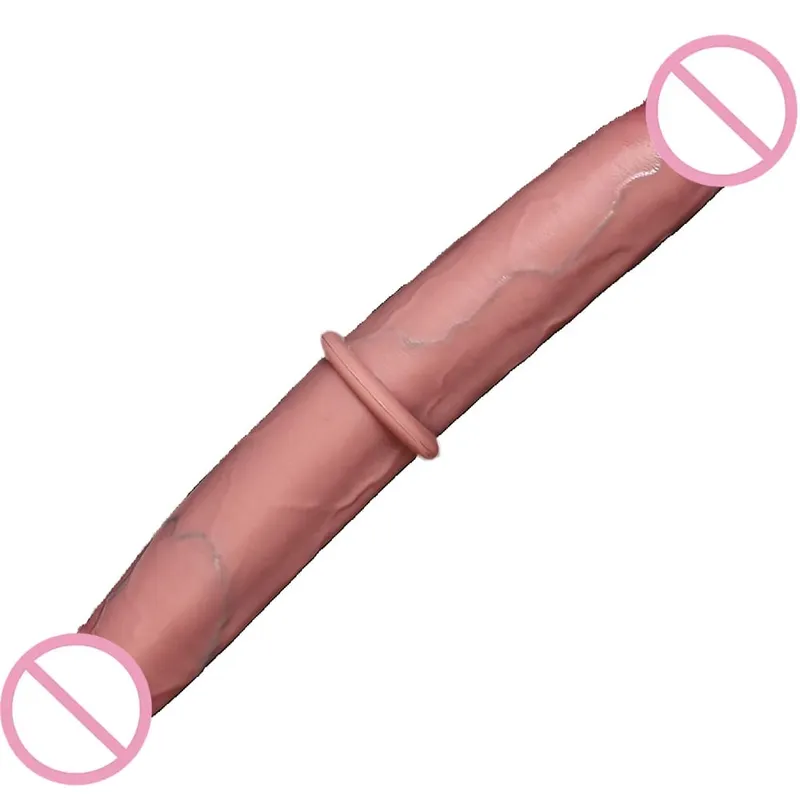Double Ended Dildo Realistische Dubbelzijdig Grote Lange Dikke Dildo met Aderen Vaginale Anale Enorme Volwassen Penis Speeltjes voor lesbiennes