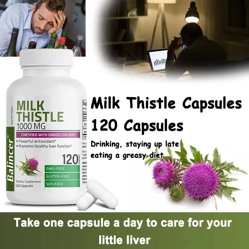 Natural Milk Thistle Supplement - Detoxifying and Cleansing for Men and Women Liver Health and Supports Liver Function