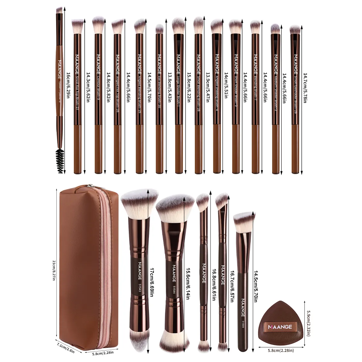 21pcs Makeup Brushes Set Multi-functional Makeup Tools Foundation Brush Concealer Brush Eyeshadow Brush for Beginners — image 2
