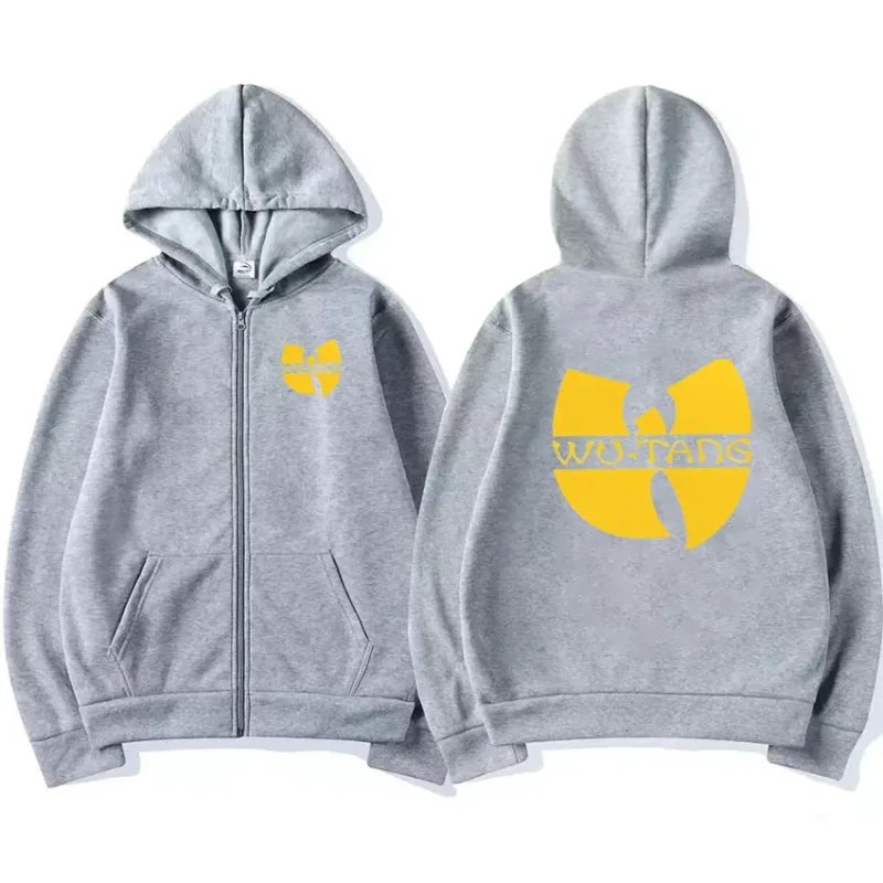 Hip hop années 90 wu clan t-tangs gráficos hoodie masculino feminino punk zip up jaqueta de manga longa velo casaco gótico solto streetwear