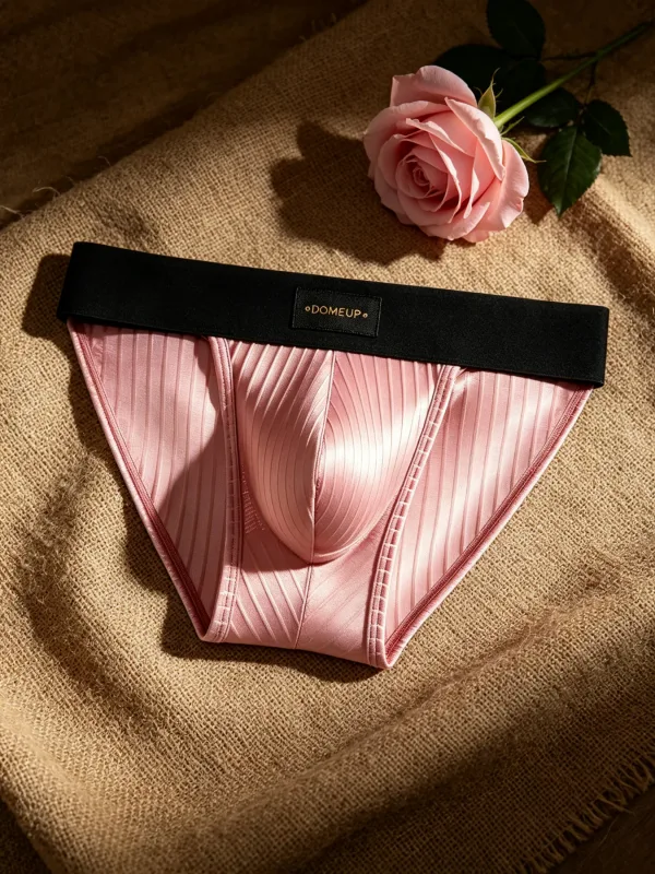 Herren-Unterwäsche, glänzend, gestreift, Dreieck-Slip, vorderer Ausbuchtungsbeutel, sexy Low-Rise, schmale Passform, tägliche Herren-Unterhose DP915 — image 5