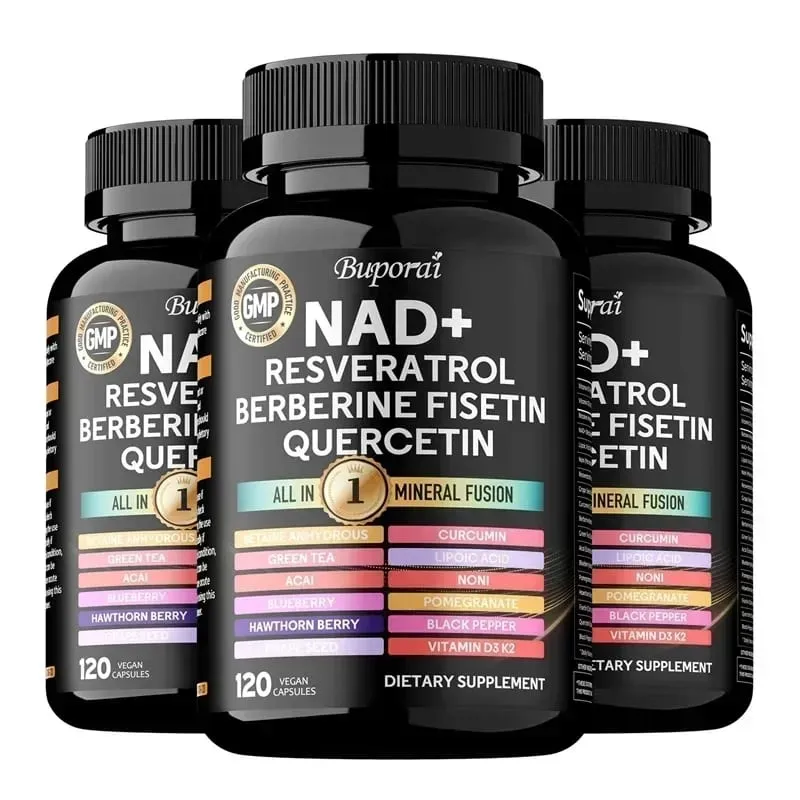 NAD Resveratrol Berberine - Supports Healthy Aging Promotes Cardiovascular Health & Cell Health Improve Endurance
