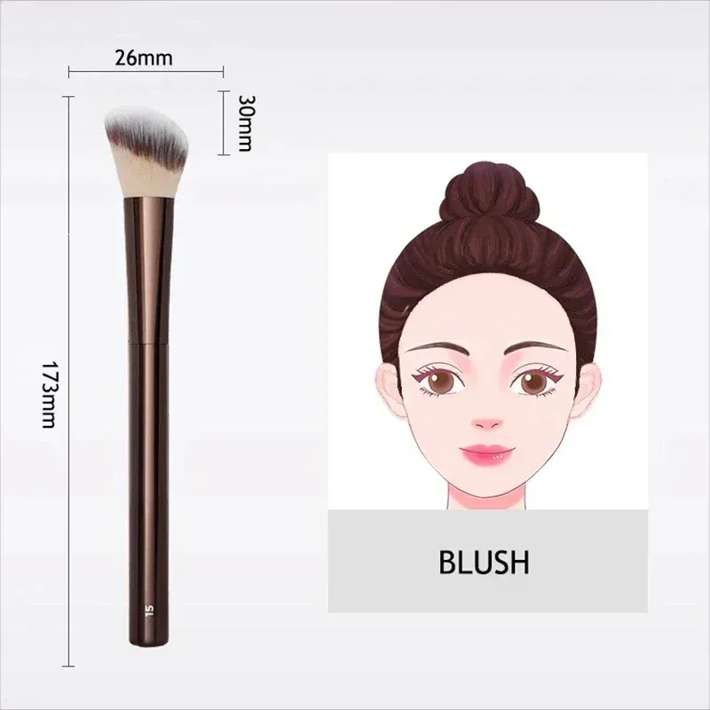 No. 15 Hourglass Blush Brush Angled Contour Blush Stippling Brush Cheeks Cream Liquid Blushes Makeup Brushes Cream Blush Brush — image 4