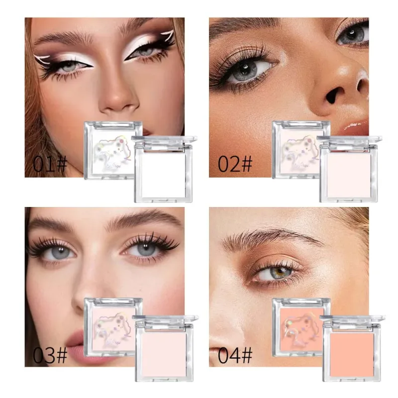 White Eyeshadow Palette Matte Shimmer Highlighter Waterproof Long Lasting Brightening Eye Makeup for Cut Crease
