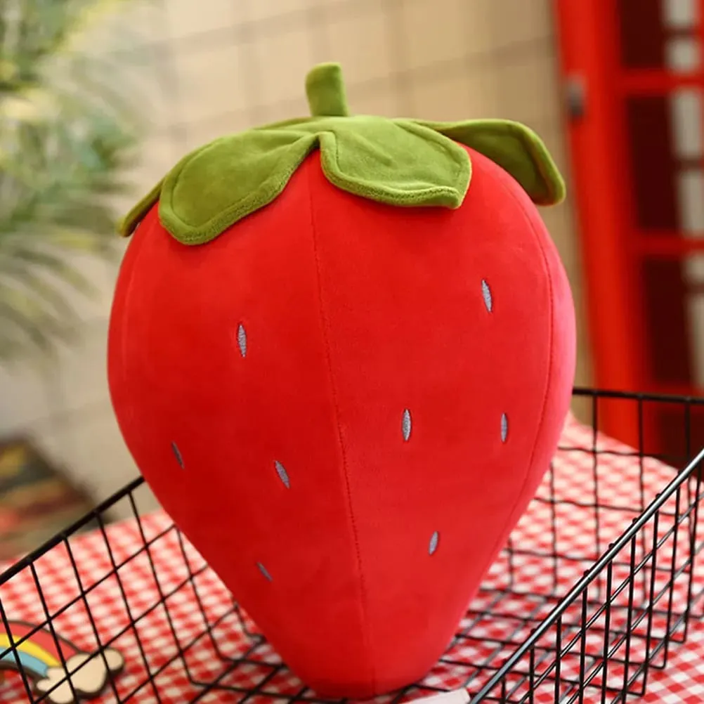 Creative Strawberry Cushion Soft Fruit Shape Pillow Cute Bedroom Decor Comfortable Supple Throw Pillow Decorative Strawberry