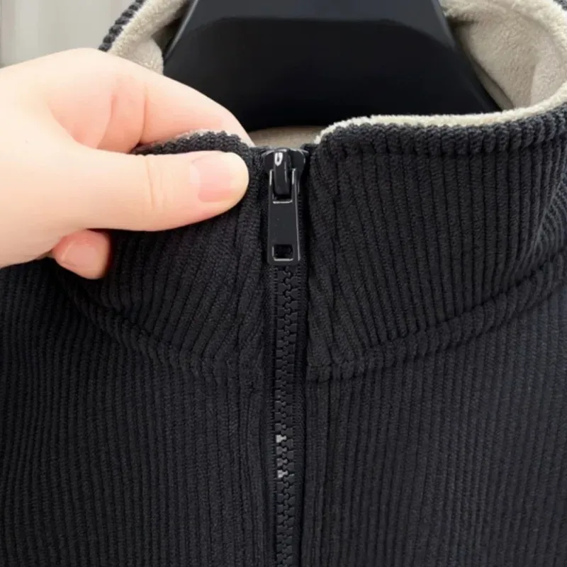 Autumn Men's Sweatwear Warm Pullover Solid Half Zipper Casual Long Sleeve Hoodie Thicken Half Turtleneck Sweatshirts Winter Tops