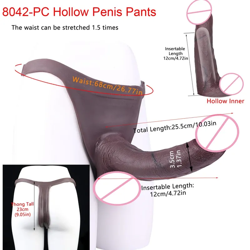 Wearable Extra Large Penis Sleeve Silicon Soft Hollow Penis Panties High-Grade Adult Intimate Toys For Men Adult 18+ Tools