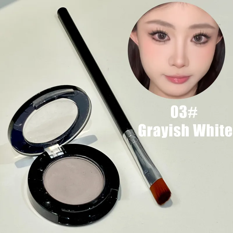 Single Matte Eyeshadow with Brush Low Saturation Color under Eye Highlighting Multi Use Makeup Ideal for Holiday Gifting