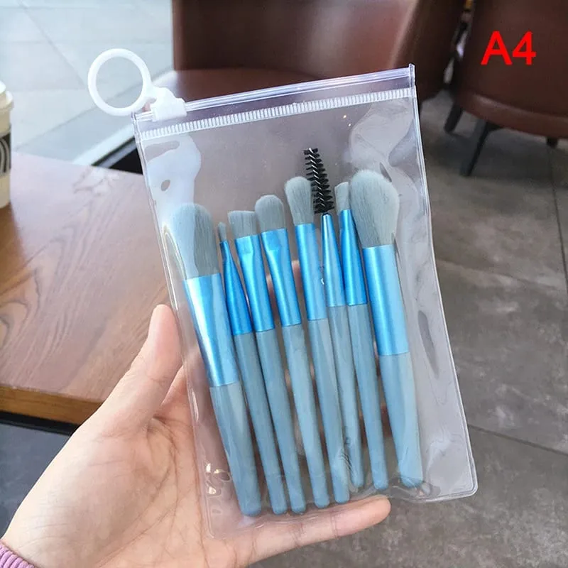 8PCS Mini Pro Makeup Brushes Matte Handle Portable Soft Hair Makeup Brush Set With Bag High Quality Makeup Tools