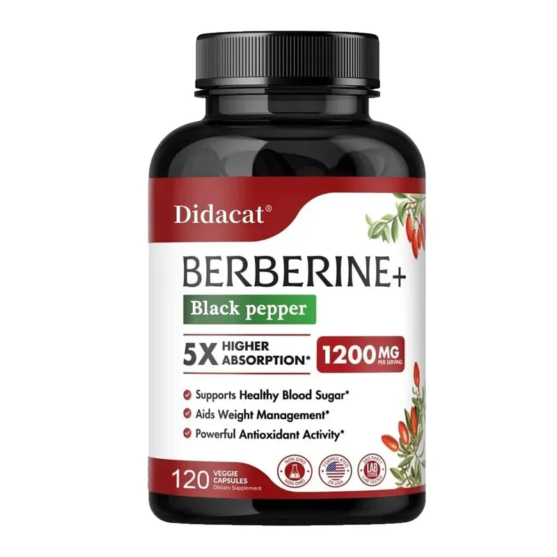 Kapsul Suplemen Berberine Premium 1200 MG Menyokong Sistem Imun Kardiovaskular Jantung & Kesejahteraan Gastrointestinal