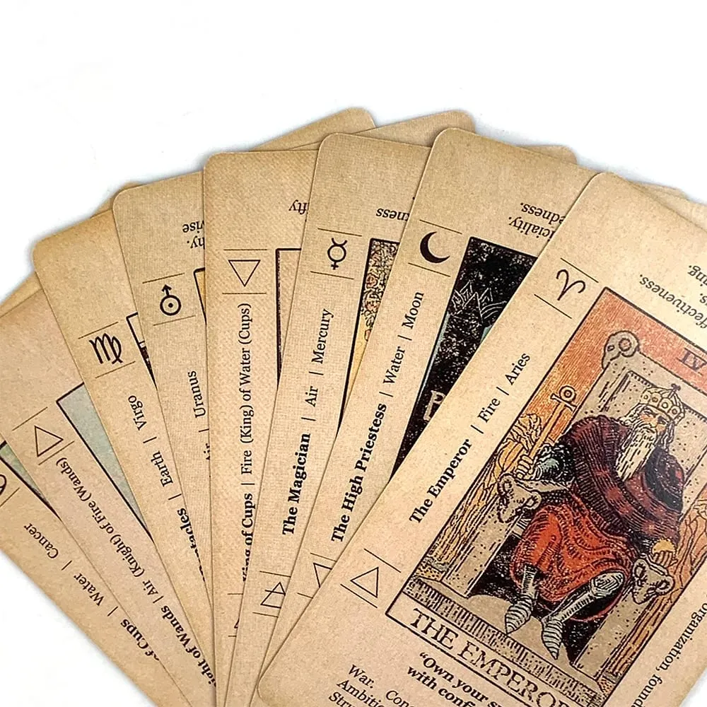 Hot-selling Tarot Cards A 78pcs Cards Fortune Telling Divination Board Game Keyword Antiqued Deck Holiday Games Christmas Gifts