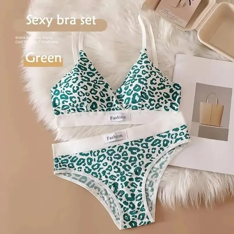 1Set Adjustable Shoulder Strap Seamless Bra Set Traceless Cotton Underwear Set Non-wire Low Waist Panties Sexy Lingerie Set