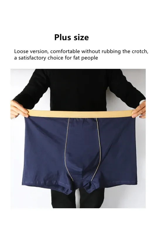 Large Size Seamless Underwear Men Solid Cotton Boxer Shorts Men's Panties Breathable Boxers Mens Pack Underpants Man