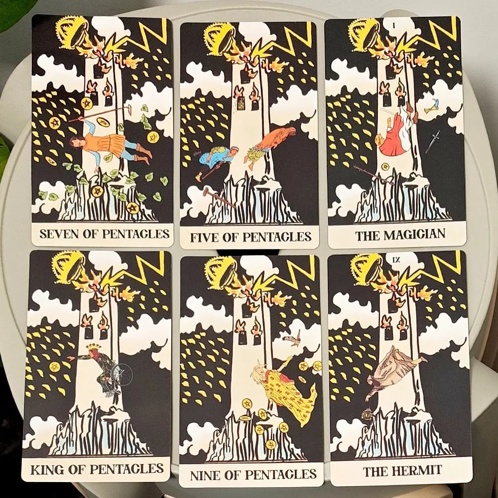 Tower Takeover Tarot Deck in Rigid Box Unique 79-Card Tarot Set for Transformation & Liberation 12*7cm Double-embossed