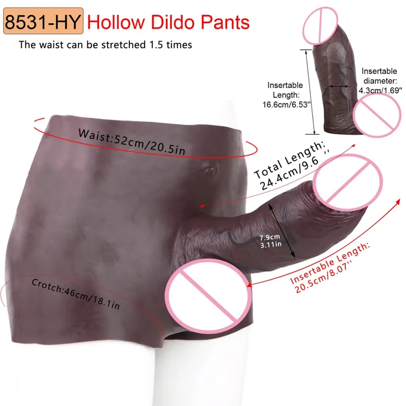 Pantalon gode creux à gros nœud pour hommes adultes, manchon de pénis à sangle, sous-vêtements pour Couples, plaisir sexuel, produits érotiques