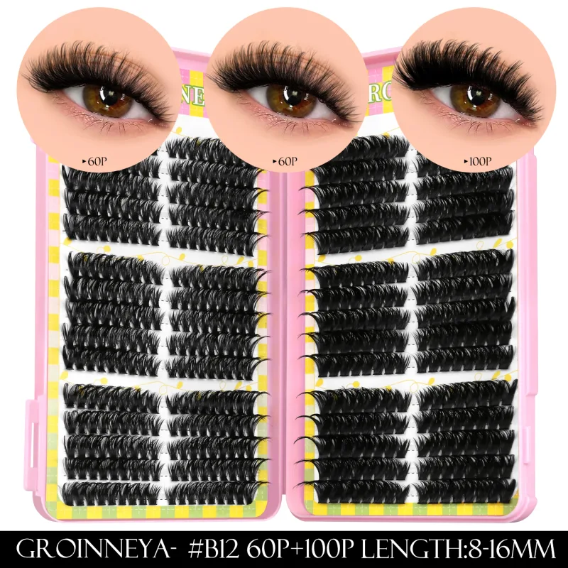 Lash Clusters 540pcs 60D+100D Eyelashes Extensions 2style Mixed Lash Book Fluffy Cat Eye Eyelashes False Lashes Makeup