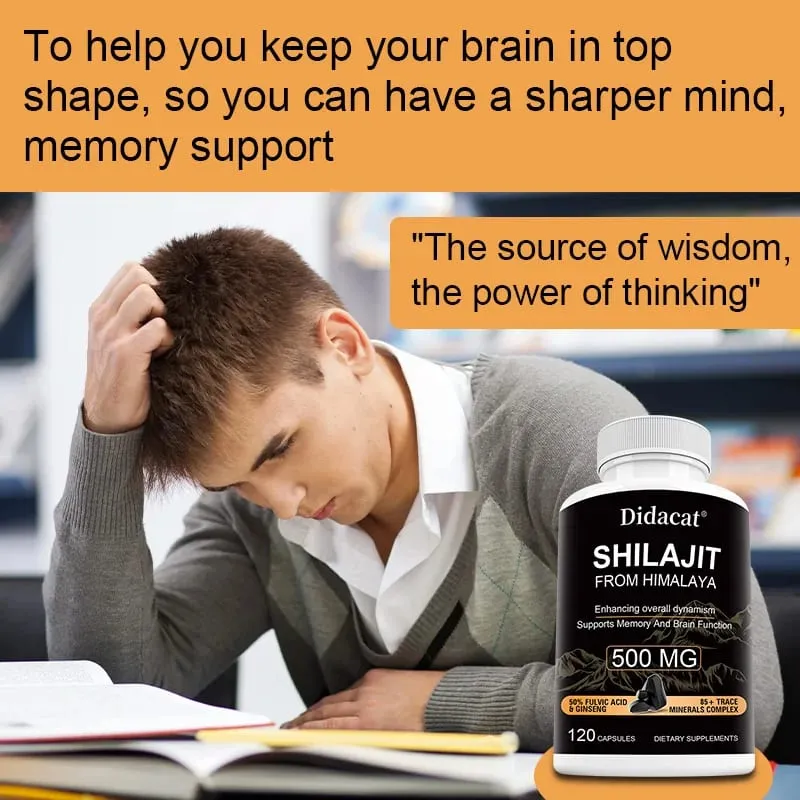 Shilajit with Ginseng Extract 500 Mg Helps Improve Overall Vitality Memory & Brain Function 85+ Trace Mineral Complex — image 4