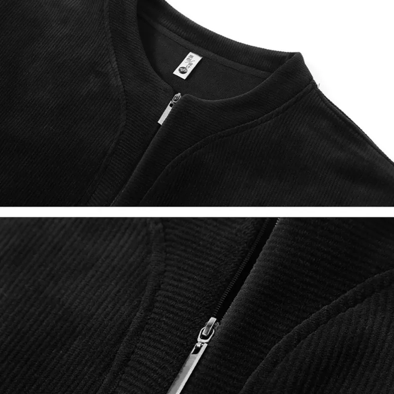 Extra Big Size Men's Sweatshirt Half Zip Pullover Corduroy Fleece Plus Large 6xl 7xl 8xl 9xl 10xl Autumn Winter Warm Casual Top