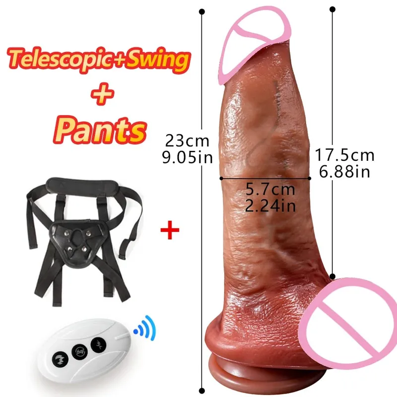 Big Telescopic Realistic Vibrating Dildo Vibrator Heating Thrusting Dildo Sex Toy G-spot Anal Stimulation Vibrating for Women