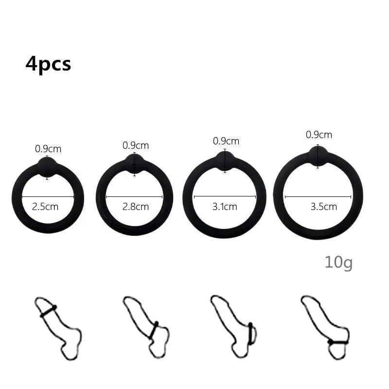 Silicone Soft Male Delay Ejaculation Penis Ring Lock Elastic Cock Rings Exercise Bands Sex Toys for Men Adult Sex Shop Black