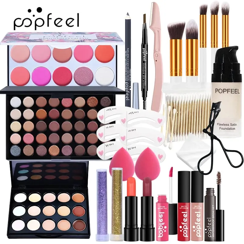 All-in-One Makeup Kit 3 Set Options Full Face Cosmetics Set Beginner-Friendly Gift For Women